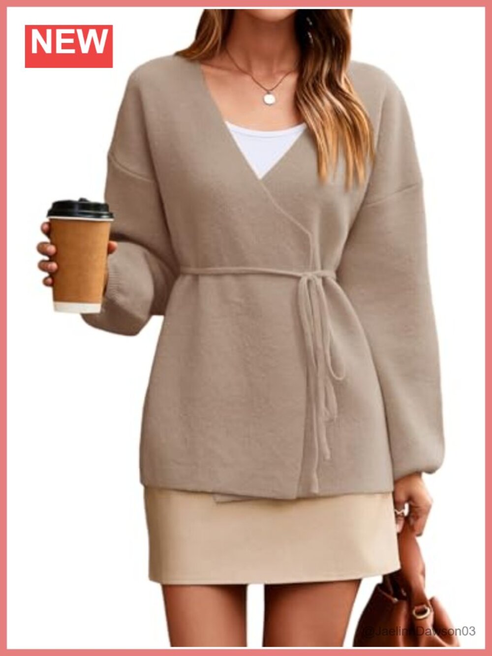 Womens Wrap Tie Front Cardigan Long Sleeve V-Neck Knit Sweater Blazer